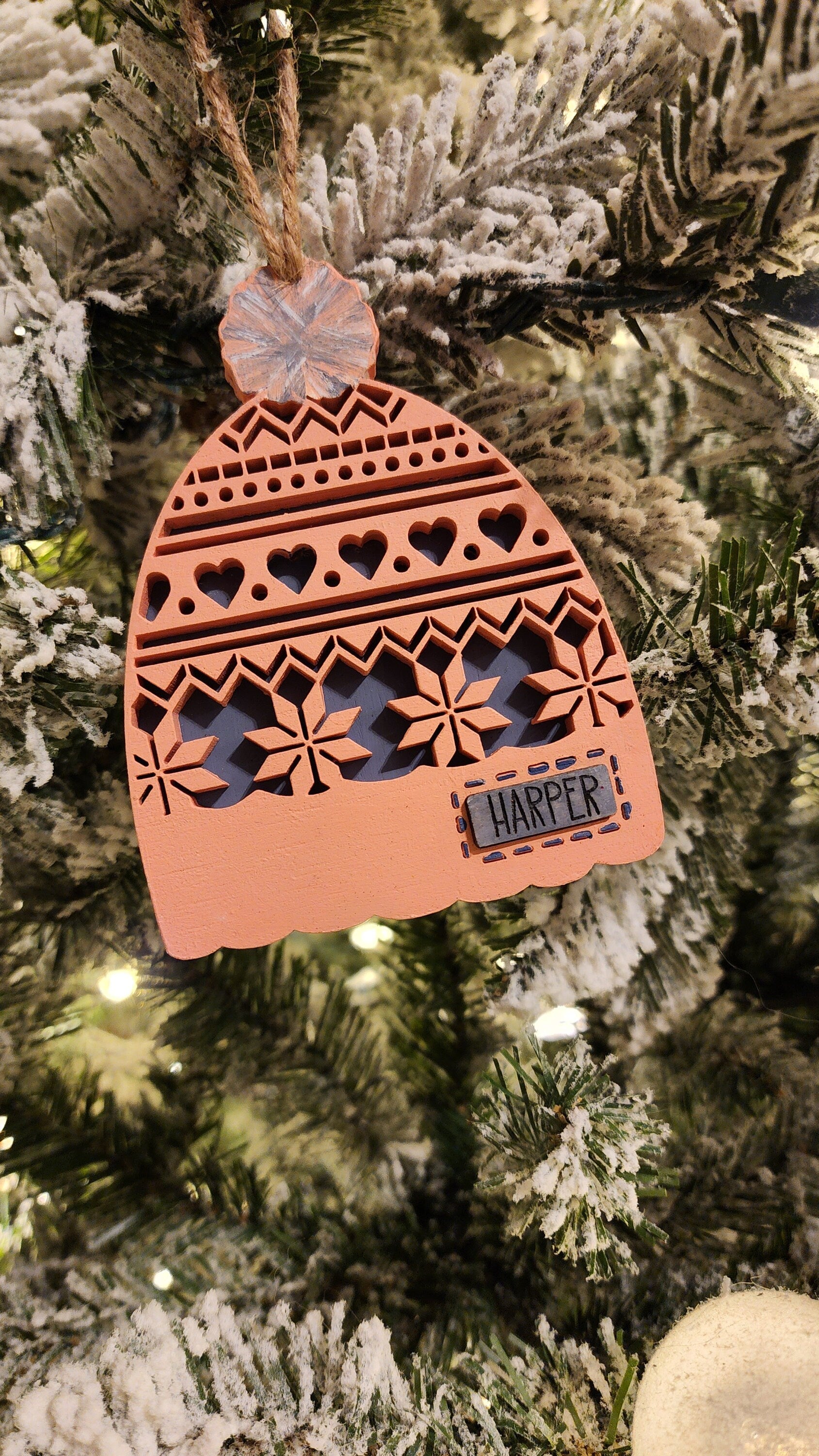 Personalized Winter Hat Ornament.