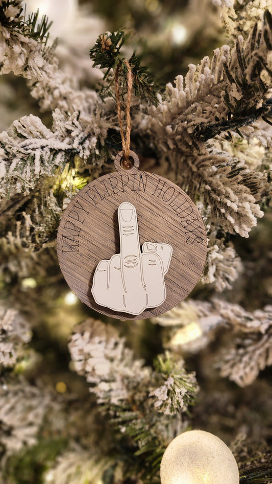 Happy Flippin' Holidays Christmas Tree Ornament