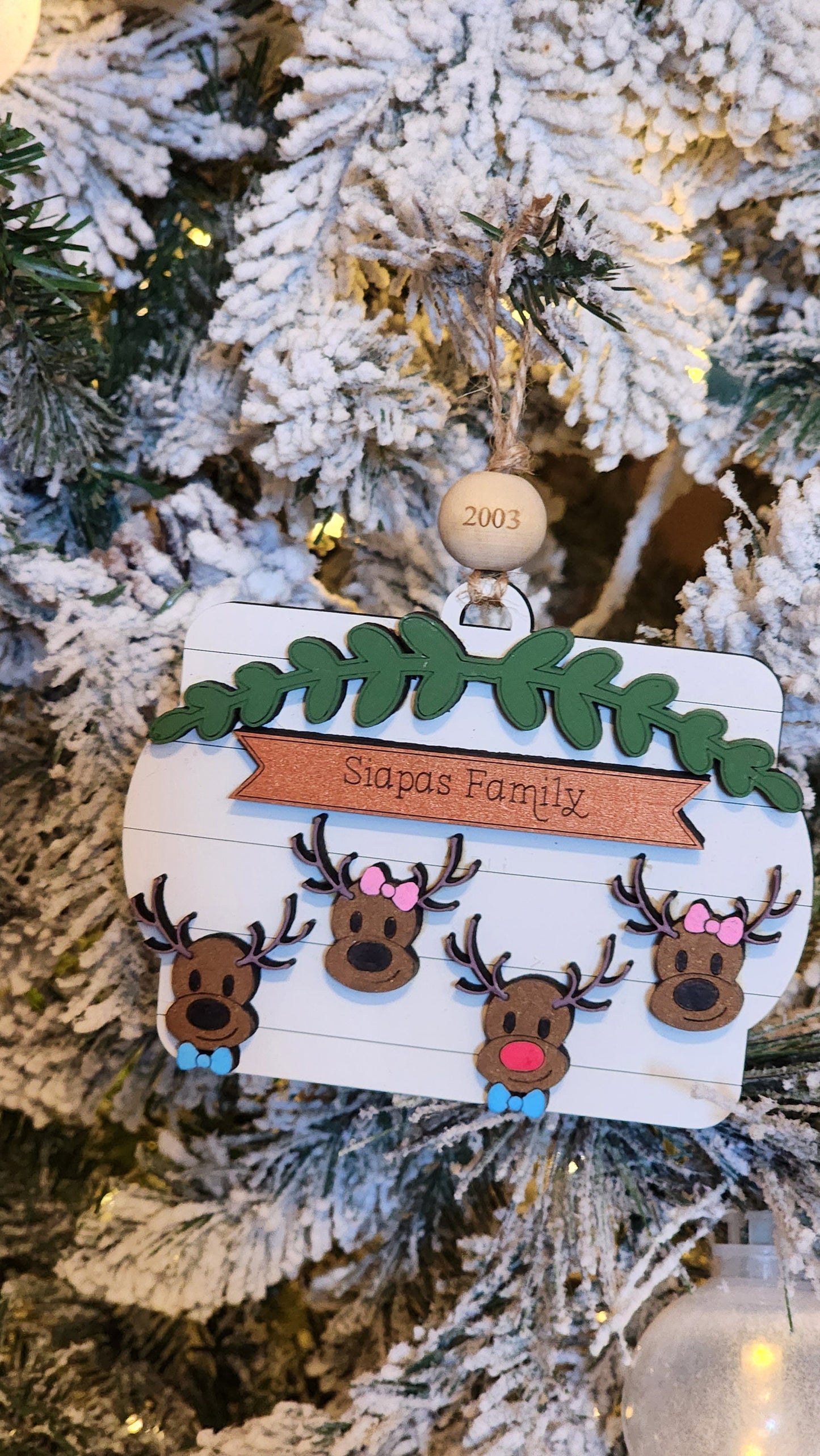 Family Reindeer | Personalized Ornament