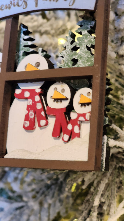 Snowmen Family | Personalized Ornament.