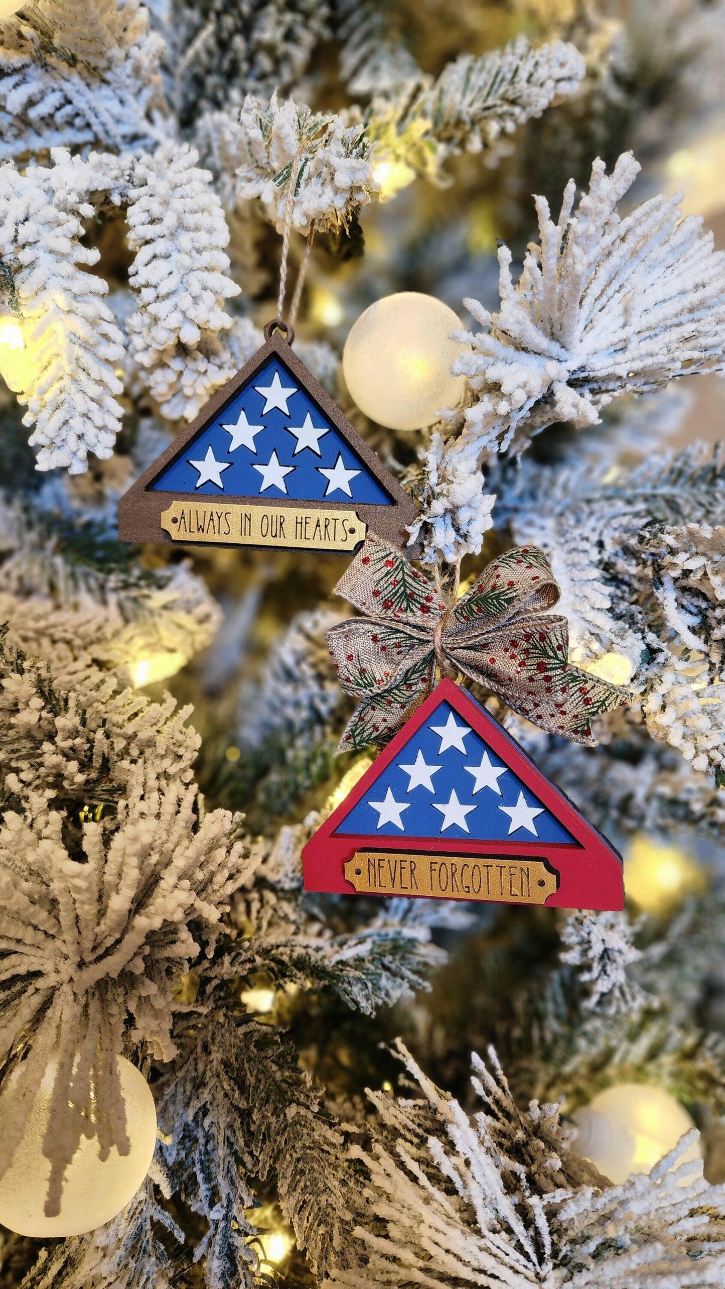 Memorial Folded Flag Christmas Tree Ornament