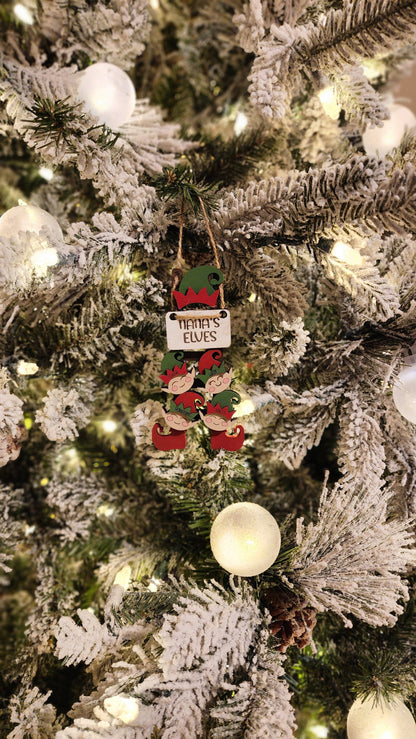 Personalized Nana's Elves Christmas Tree Ornament