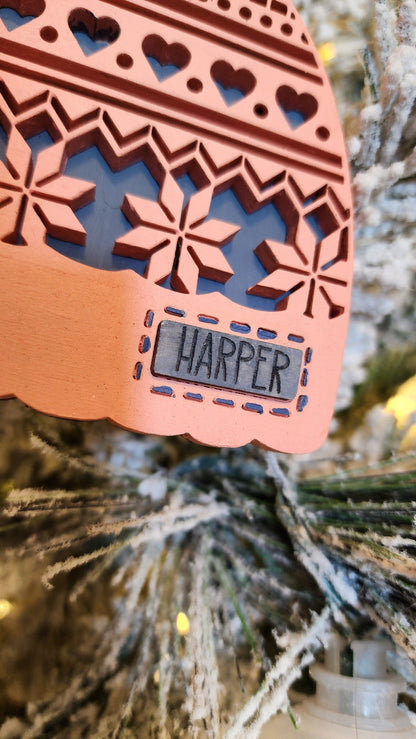 Personalized Winter Hat Ornament.