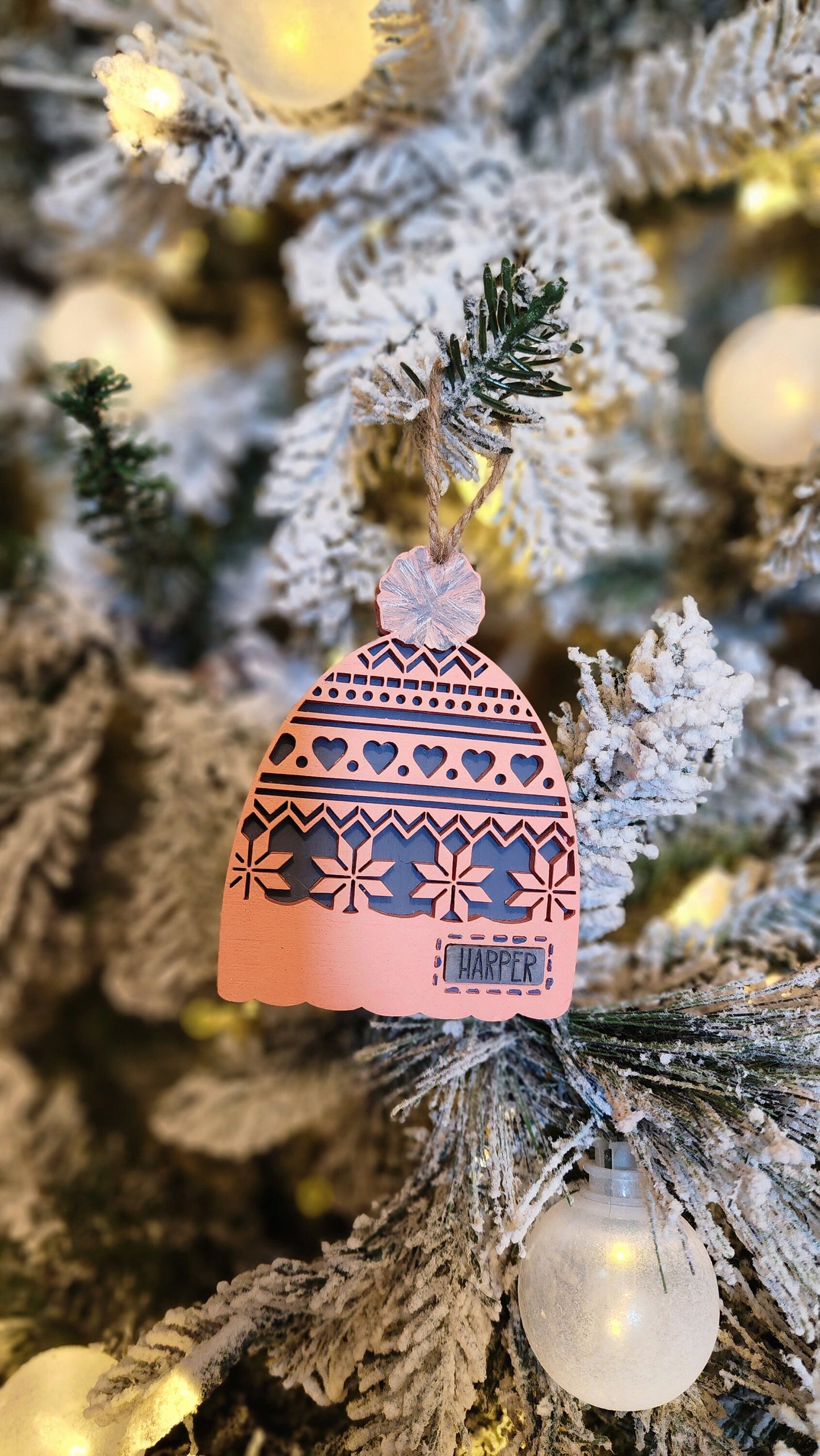 Personalized Winter Hat Ornament.