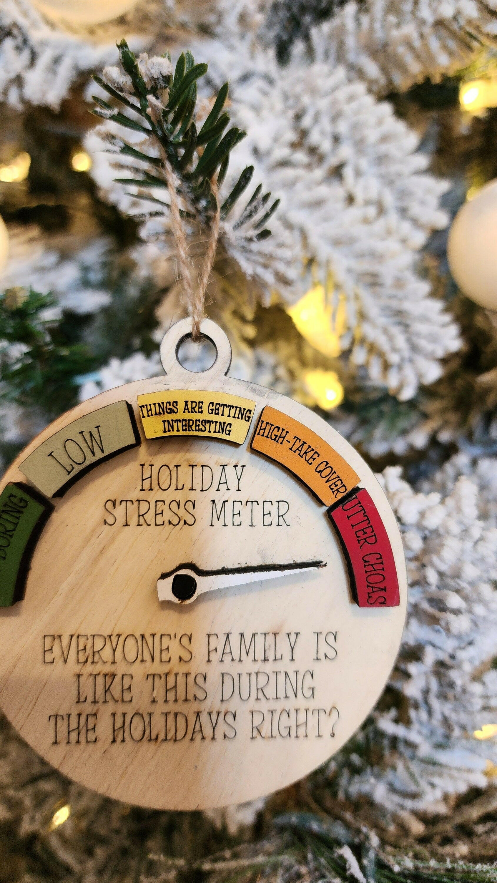 Stress Meter Christmas Tree Ornament.