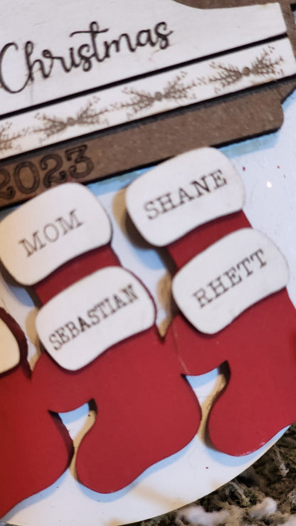 Stockings on Mantel | Personalized Ornament