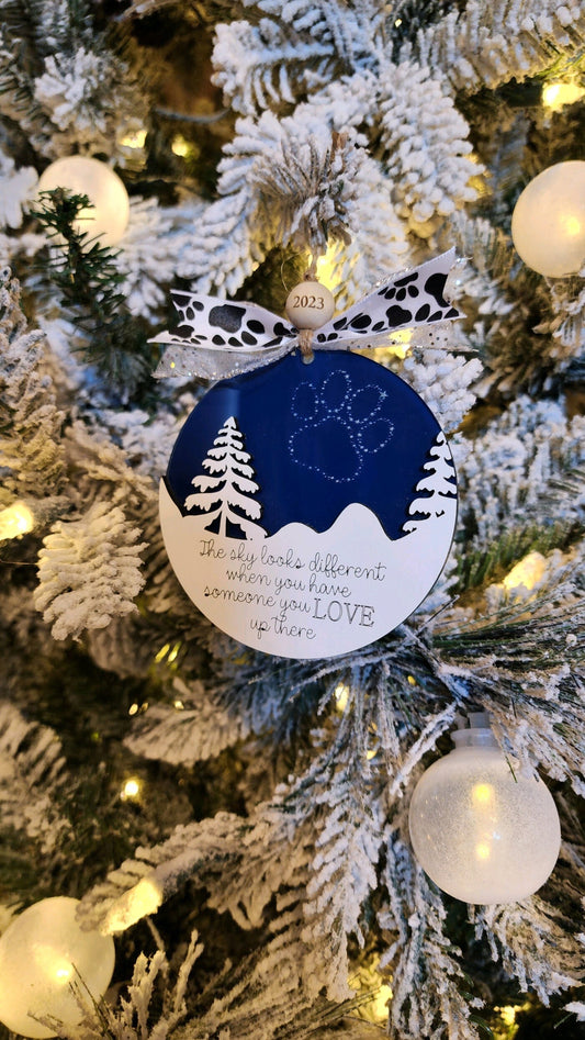 Paw Print Memorial Christmas Ornament