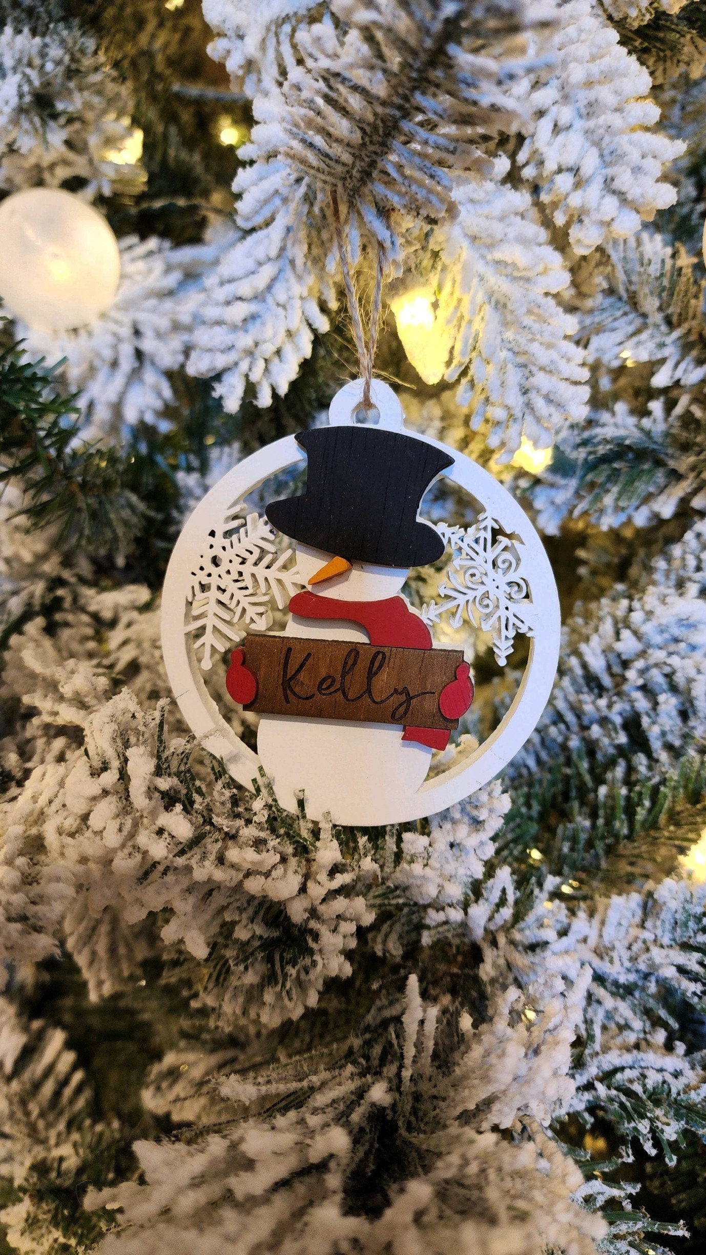 Personalized Snowman Christmas Ornament