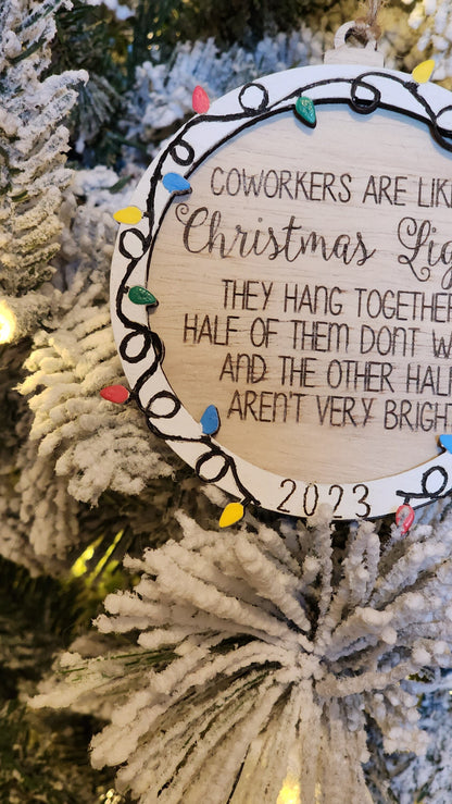 Coworker Christmas Lights | Funny Ornament